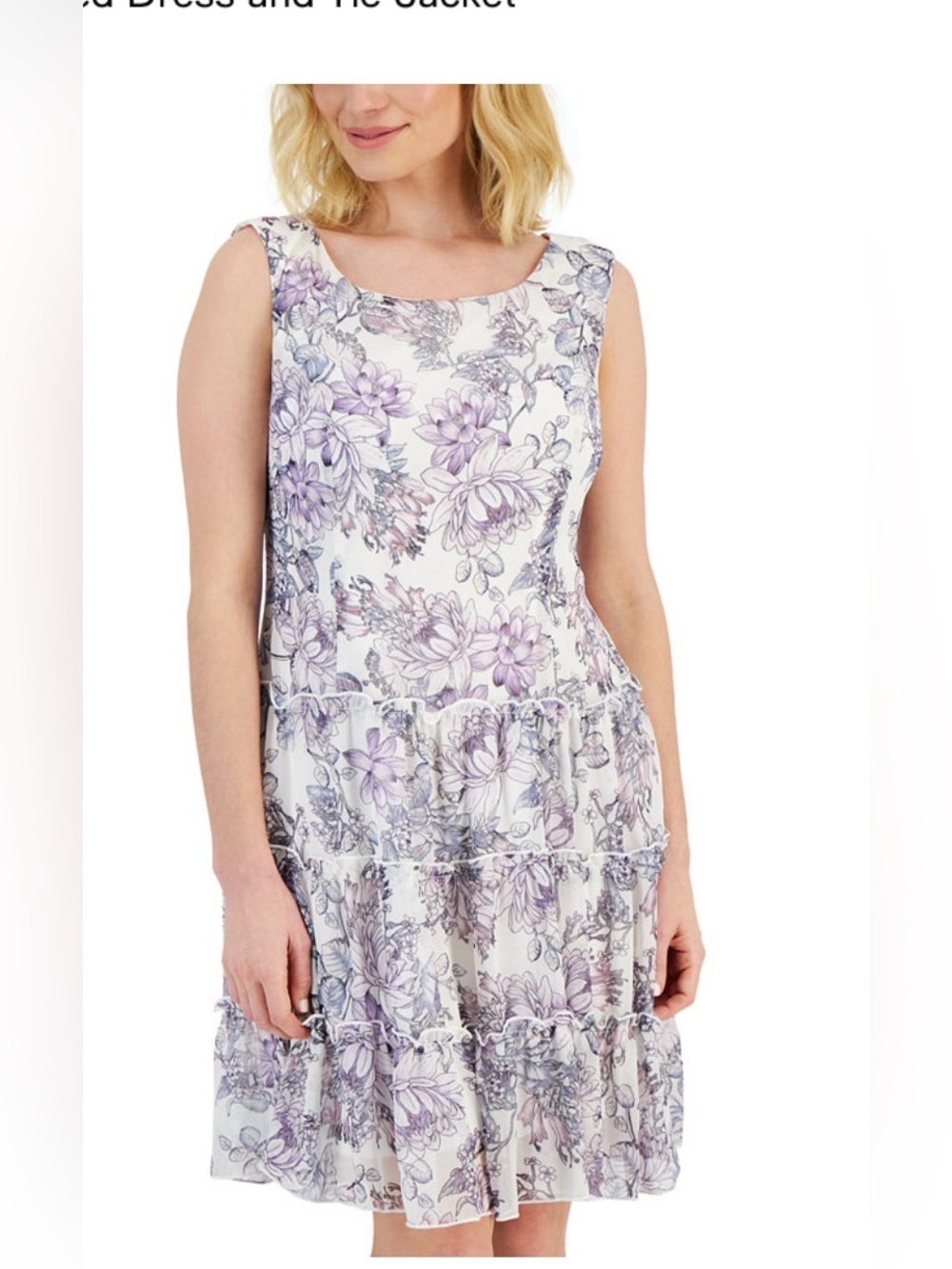 Connected Petite Printed Dress